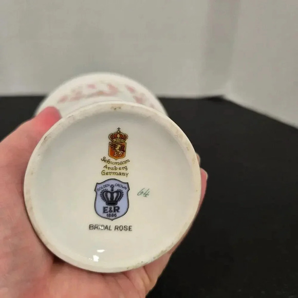 Schumann Arzberg Germany Golden Crown E&R 1886 Bridal Rose #64 Vases Set of 2 - Picture 5 of 9